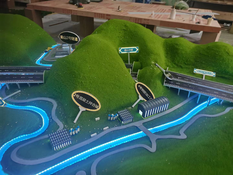 模型公司制作山体河流沙盘模型
